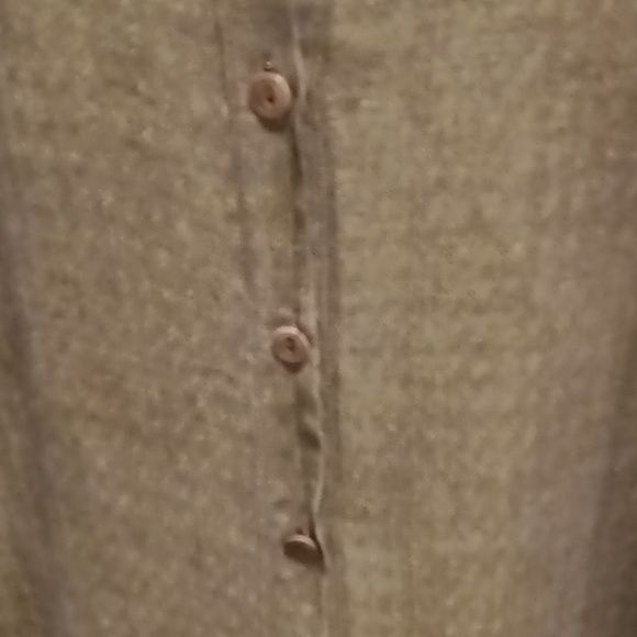 FINAL PRICE FLAX 100% linen l/s v-neck buttoned down blouse w side slits M - Picture 9 of 16